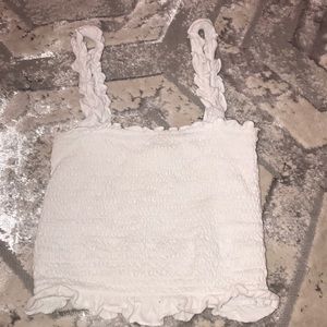 Stretchy white crop tank